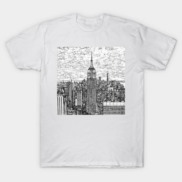 NEW YORK - pencil drawing .2 T-Shirt by lautir